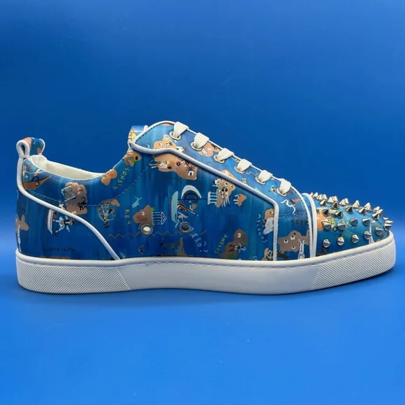 Christian Louboutin Louis Junior Spikes Odissey Print Size 45 NEW - Picture 5 of 12